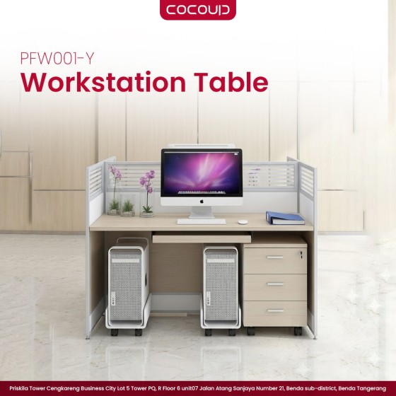 2-Person Workstation PFW001-Y (1.2m)