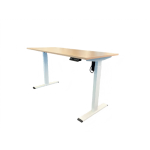 Meja kerja single  dengan fitur naik-turun  (height-adjustable desk).